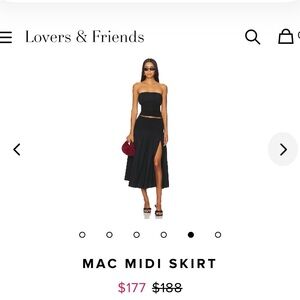 Lovers + Friends Elegant Black Midi Skirt